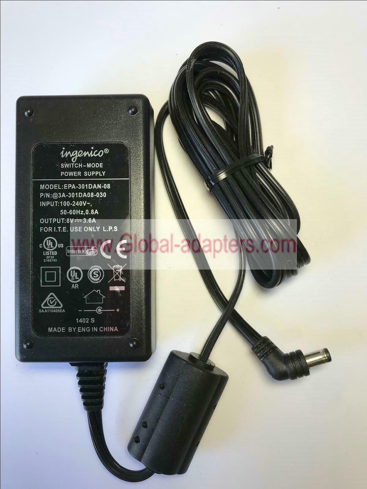 New Ingenico EPA-301DAN-08 3A-301DA08-030 Switching Power Supply 8V 3.6A